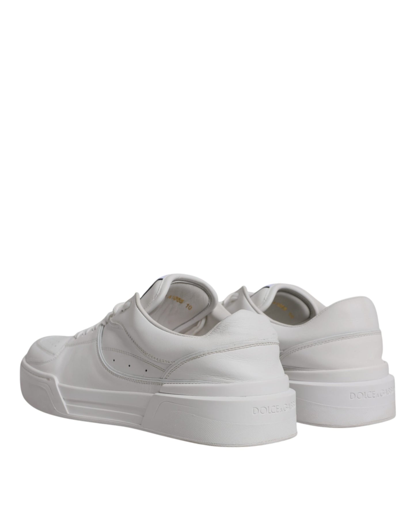 Dolce &amp; Gabbana White Miami Leather Low Top Sneakers Shoes