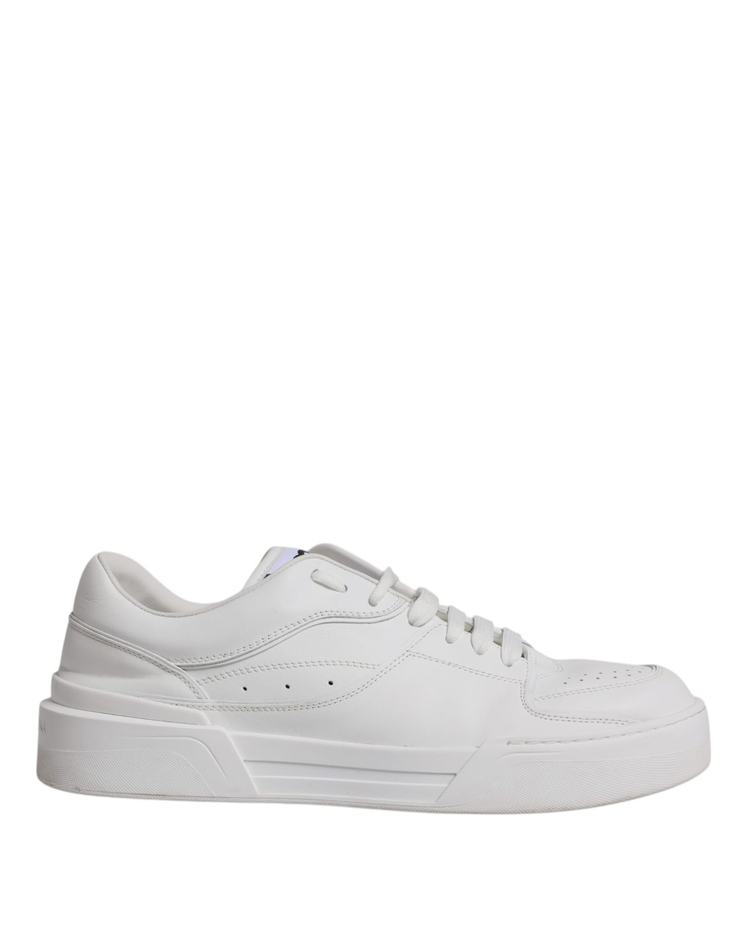 Dolce &amp; Gabbana White Miami Leather Low Top Sneakers Shoes