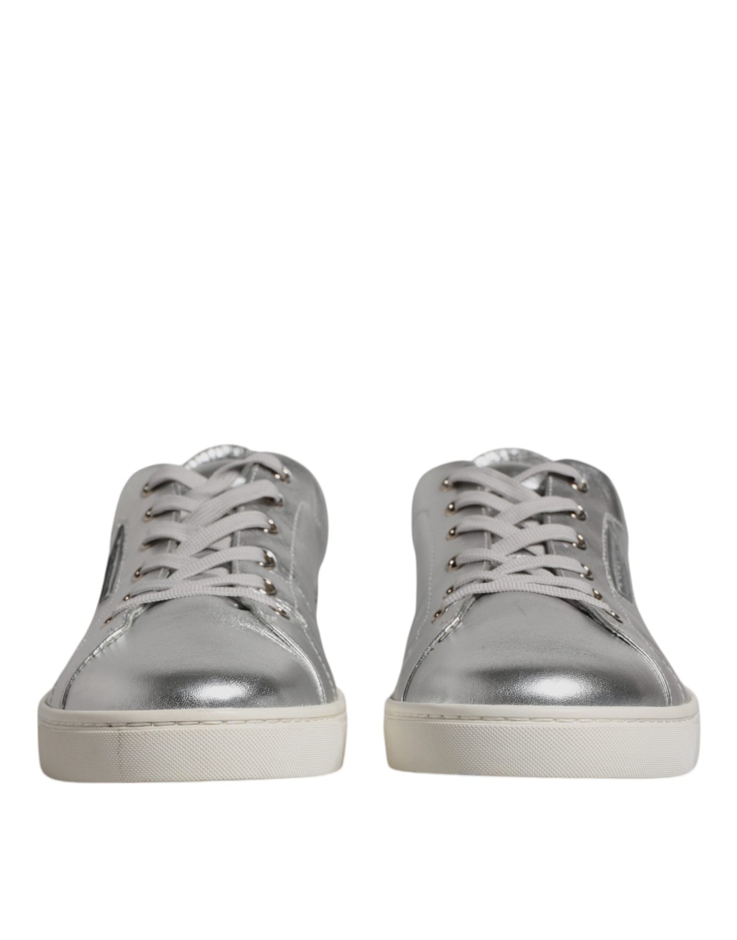 Dolce &amp; Gabbana Silver London Low Top Leather Sneakers Shoes