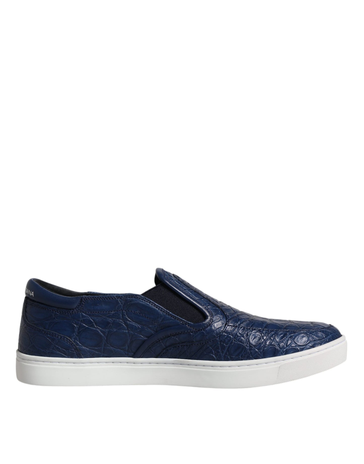 Dolce &amp; Gabbana Blue Croc Exotic Leather Men Sneakers Shoes