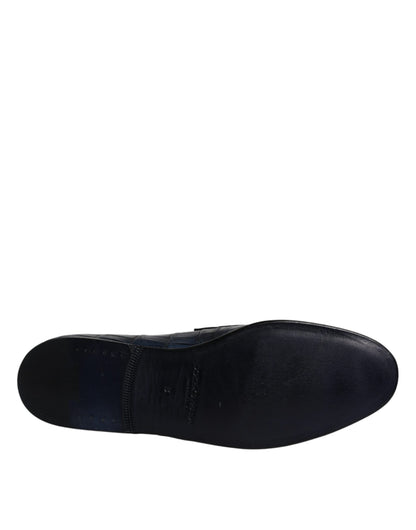 Dolce &amp; Gabbana Blue Exotic Leather Moccasin Slip On Shoes