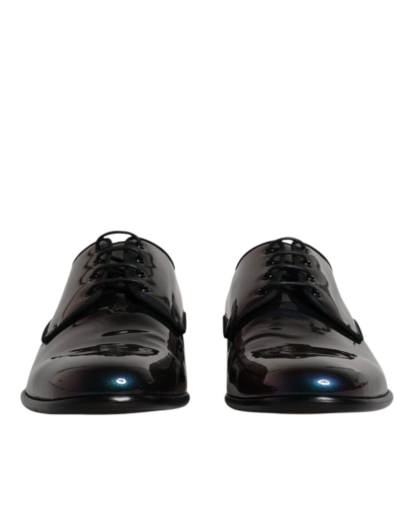 Dolce &amp; Gabbana Peacock Patent Leather Derby Men Dress Shoes