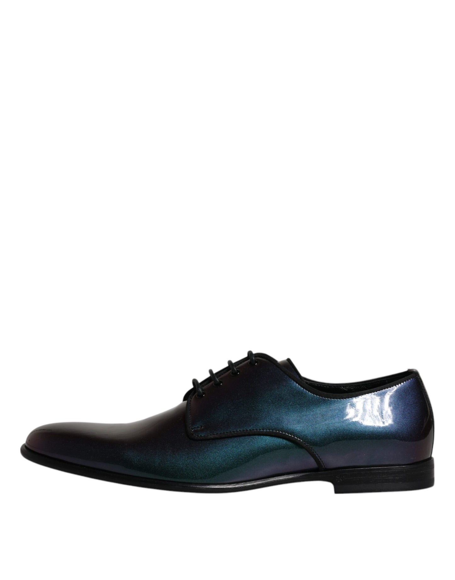 Dolce &amp; Gabbana Peacock Patent Leather Derby Men Dress Shoes