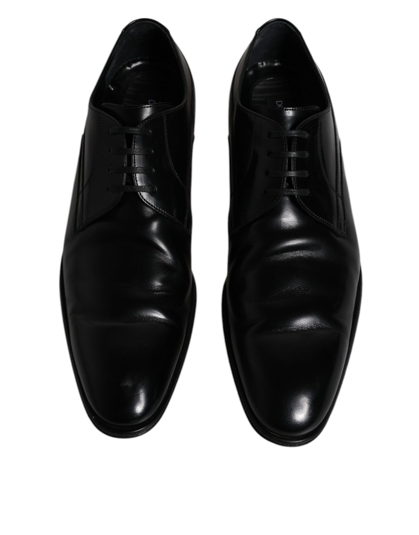 Dolce &amp; Gabbana Black Leather Derby Formal Men Dress Shoes