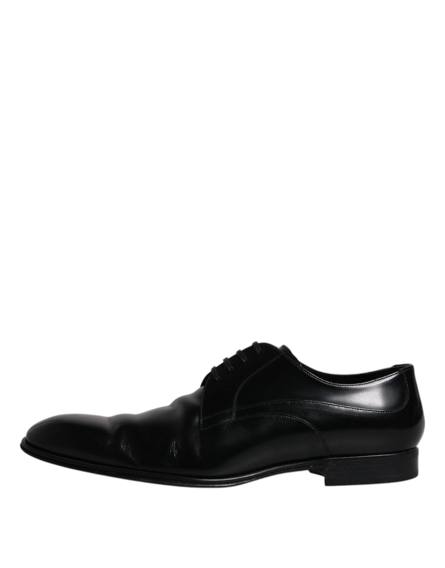 Dolce &amp; Gabbana Black Leather Derby Formal Men Dress Shoes