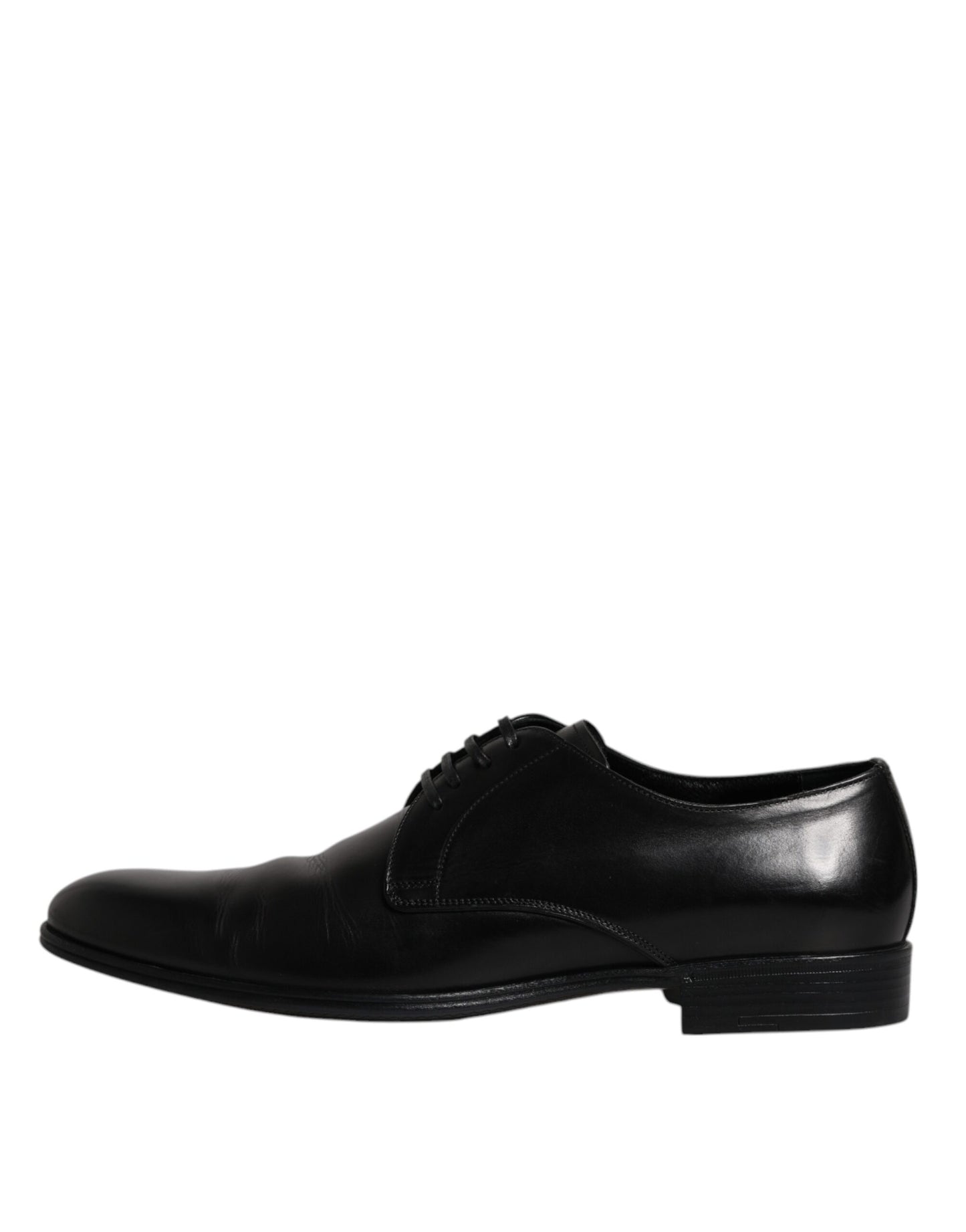 Dolce &amp; Gabbana Black Leather Lace Up Men Derby Formal Shoes