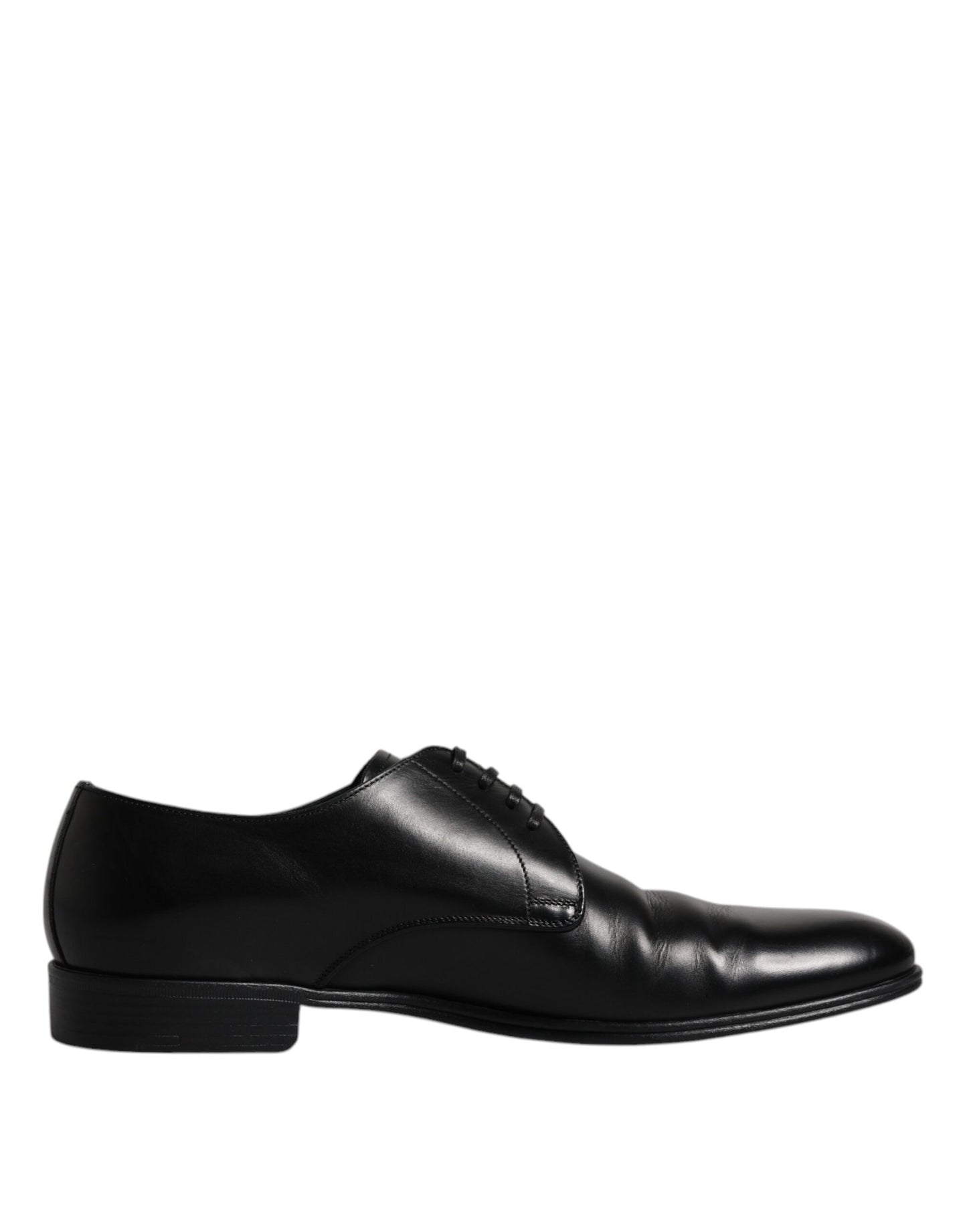 Dolce &amp; Gabbana Black Leather Lace Up Men Derby Formal Shoes