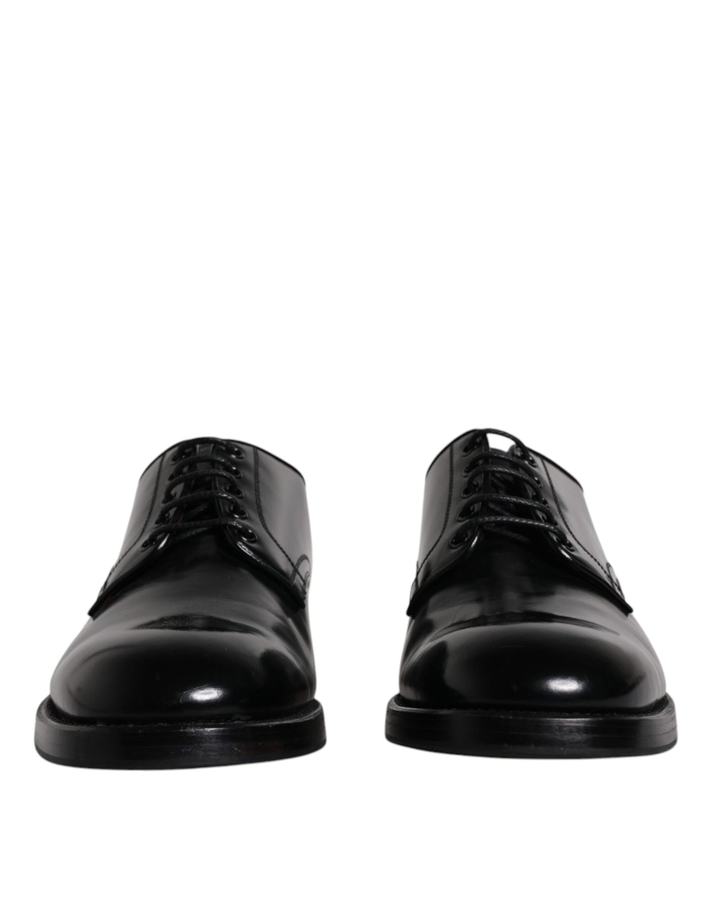 Dolce &amp; Gabbana Black Leather Lace Up Men Derby Formal Shoes