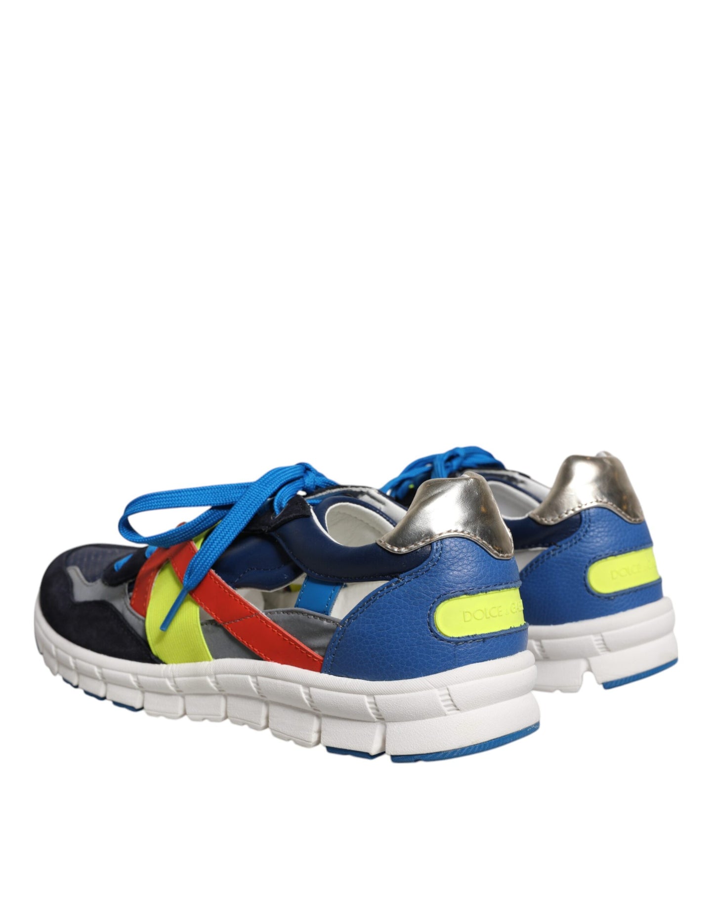 Dolce &amp; Gabbana Multicolor Leather Suede Low Top Sneakers Shoes