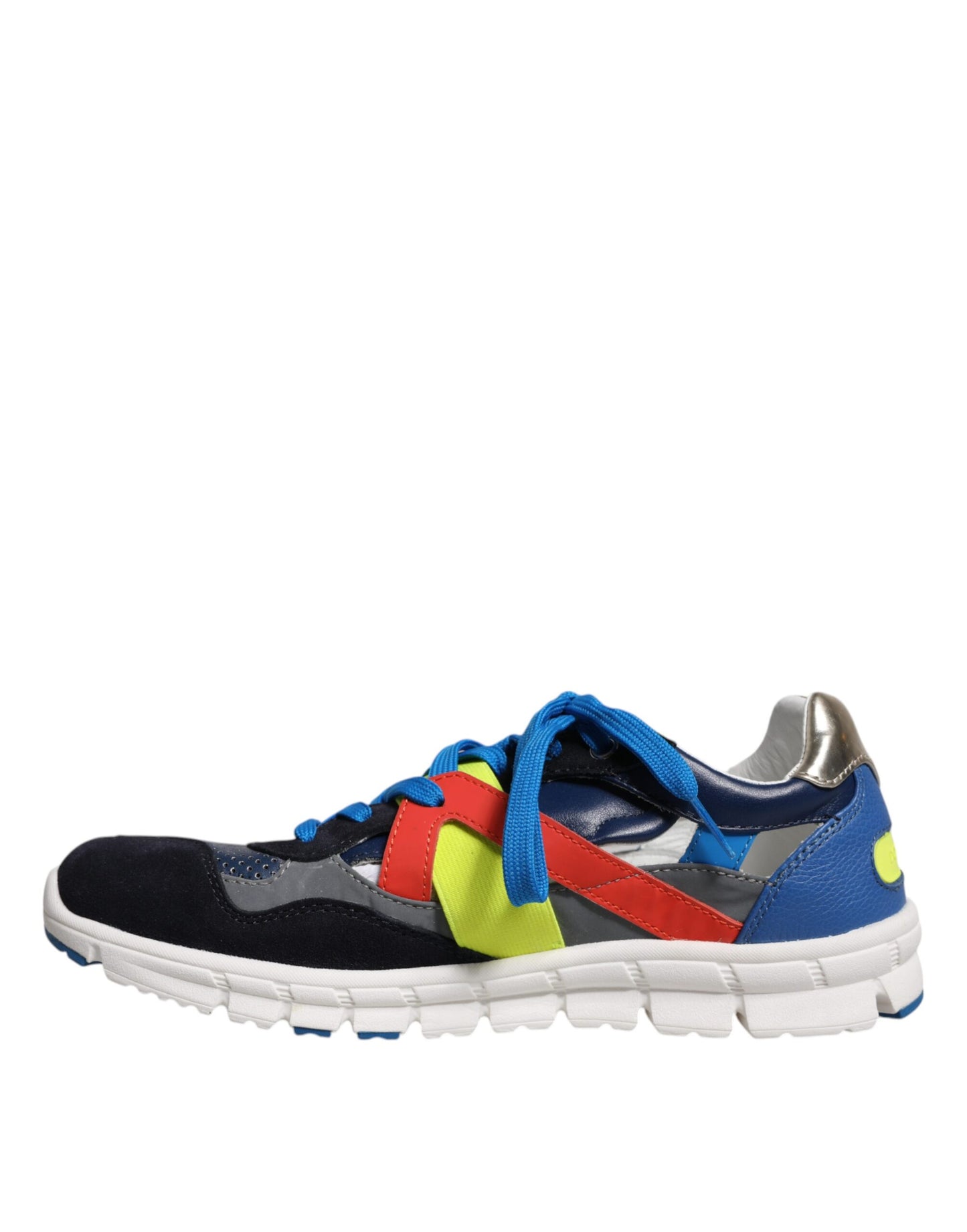 Dolce &amp; Gabbana Multicolor Leather Suede Low Top Sneakers Shoes