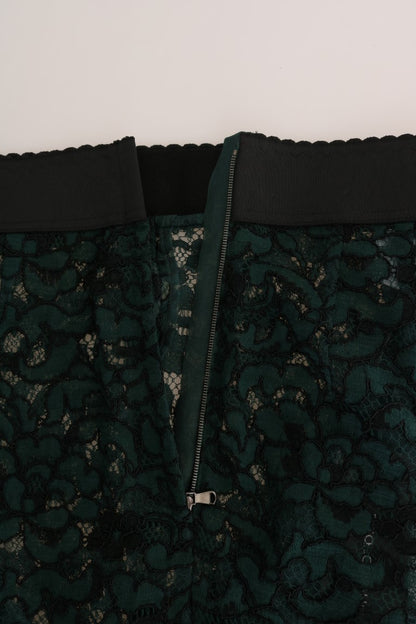 Dolce &amp; Gabbana High Waist Floral Lace Slim Trousers