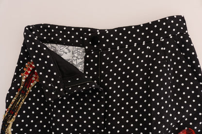 Dolce &amp; Gabbana Elegant Polka Dot Embellished Trousers