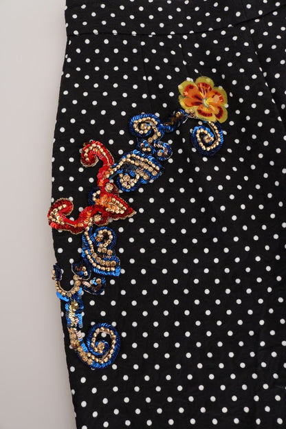 Dolce &amp; Gabbana Elegant Polka Dot Embellished Trousers