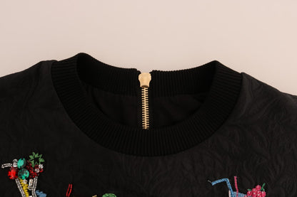 Dolce &amp; Gabbana Enchanted Crystal Embellished Black Sweater