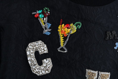 Dolce &amp; Gabbana Enchanted Crystal Embellished Black Sweater