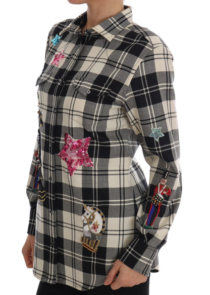 Dolce &amp; Gabbana Enchanted Sequin Checkered Wool Shirt