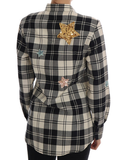 Dolce &amp; Gabbana Enchanted Sequin Checkered Wool Shirt