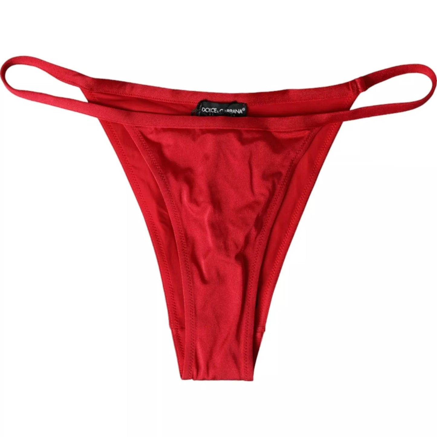 Dolce &amp; Gabbana Red Nylon Stretch Beachwear Swimwear Bottom Bikini