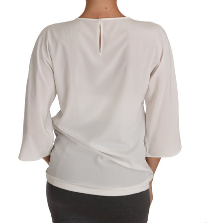 Dolce &amp; Gabbana Elegant Silk Blend Crewneck Blouse