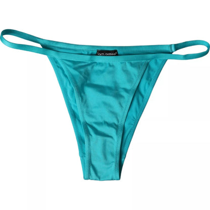 Dolce &amp; Gabbana Blue Green Nylon Beachwear Swimwear Bottom Bikini