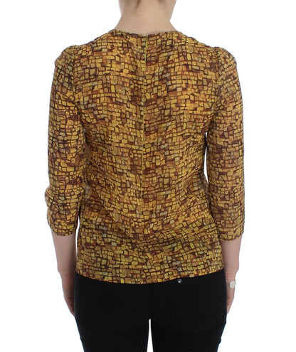 Dolce &amp; Gabbana Sicilian Mosaic Print Silk Blouse