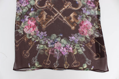 Dolce &amp; Gabbana Elegant Floral Silk Blouse with Cap Sleeves