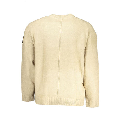 Calvin Klein Chic Beige Crew Neck Sweater with Contrast Details