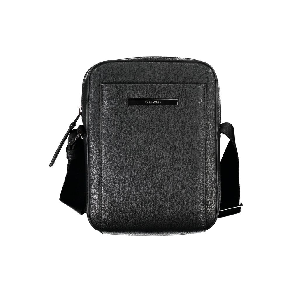 Calvin Klein Sleek Black Shoulder Bag with Logo Detail