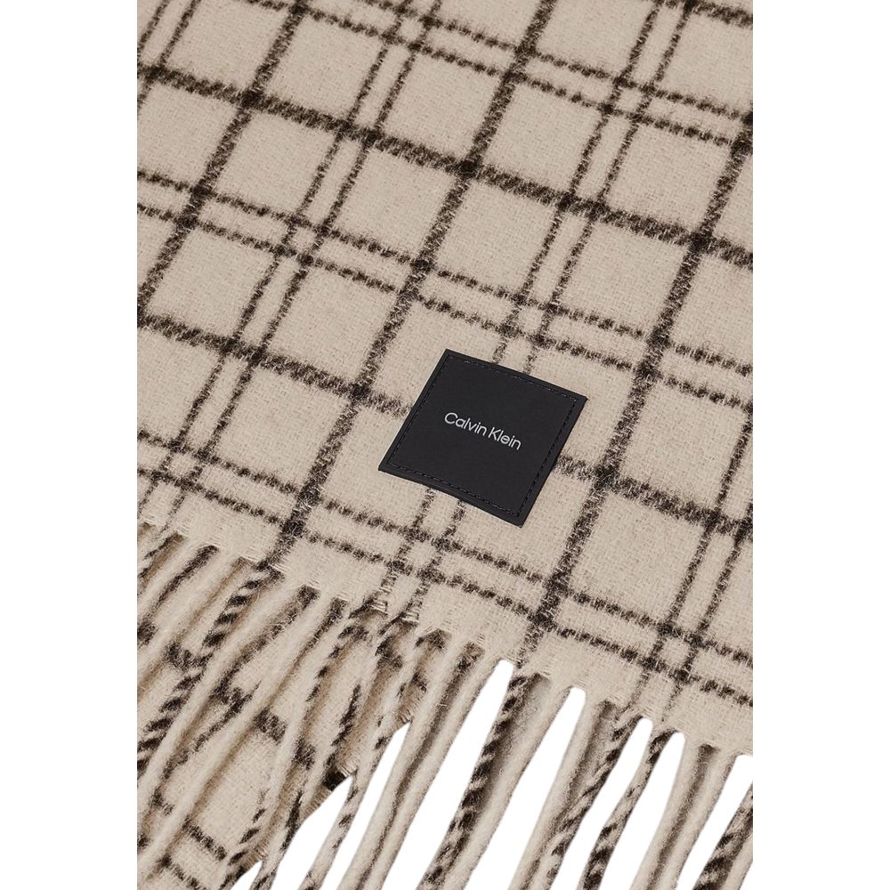 Calvin Klein Beige Wool Scarf