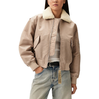 Calvin Klein Jeans Beige Polyester Jackets & Coat