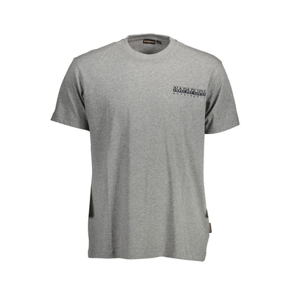 Napapijri Gray Cotton Men T-Shirt