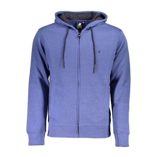 US Grand Polo Chic Blue Hooded Sweatshirt with Embroidered Logo