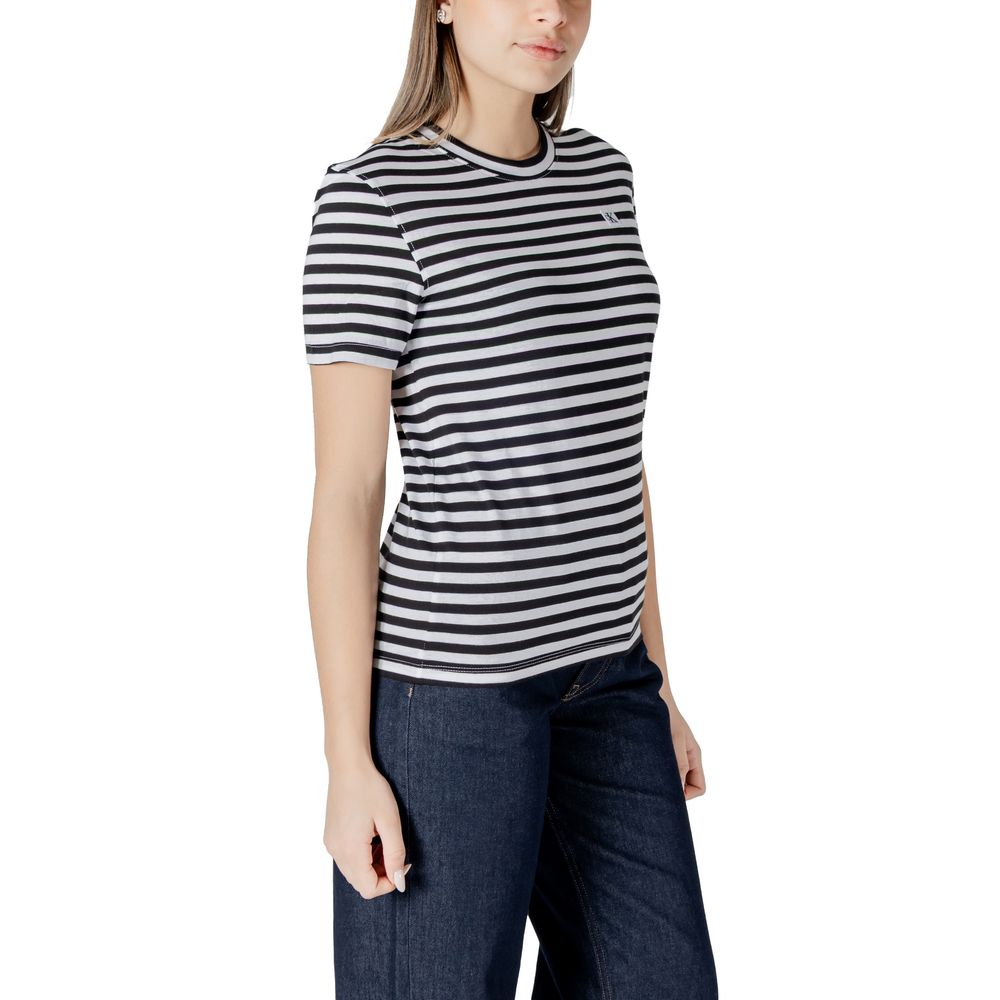 Calvin Klein Jeans Black And White Organic Cotton Tops & T-Shirt