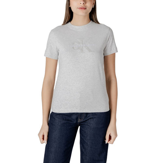 Calvin Klein Jeans Gray Cotton Tops & T-Shirt