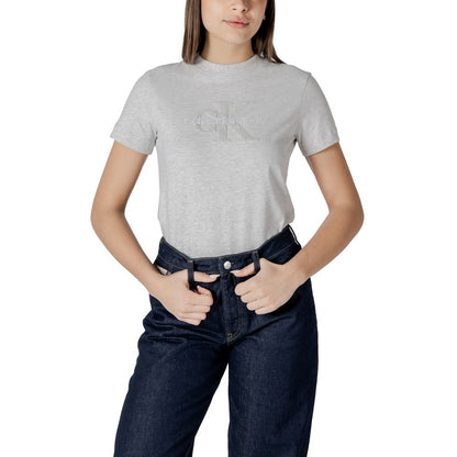 Calvin Klein Jeans Gray Cotton Tops & T-Shirt