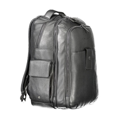 Piquadro Black Leather Men Backpack