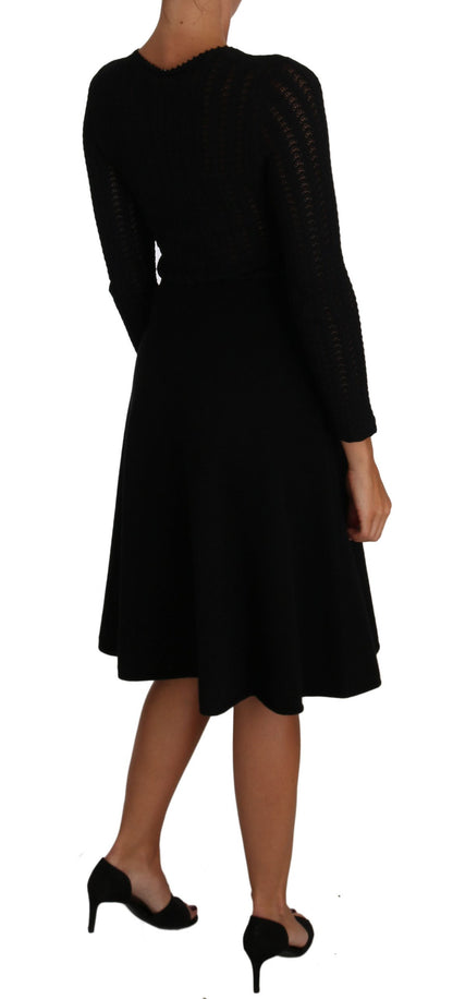 Dolce &amp; Gabbana Elegant Black Knitted Sheath Dress