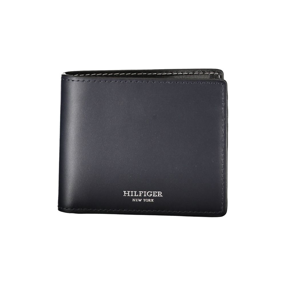 Tommy Hilfiger Elegant Blue Leather Bifold Wallet