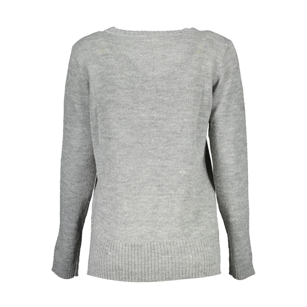 US POLO ASSN. Silver Acrylic Women Sweater