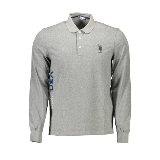 U.S. POLO ASSN. Gray Cotton Men Polo Shirt