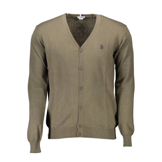 US POLO ASSN. Green Cotton Men Cardigan