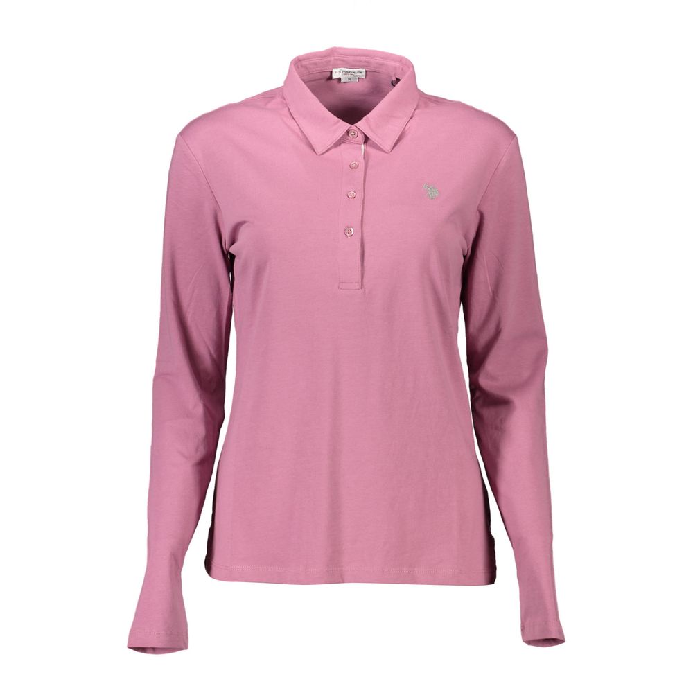 US POLO ASSN. Pink Cotton Women Polo Shirt