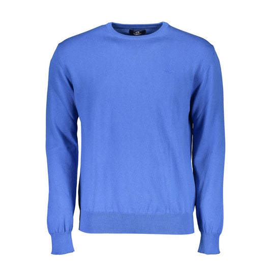 La Martina Blue Cotton Men Sweater