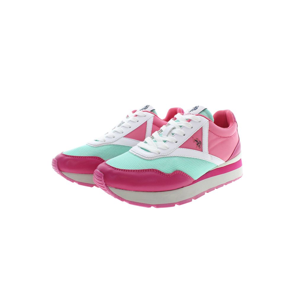 US POLO ASSN. Pink Polyester Women Sneaker