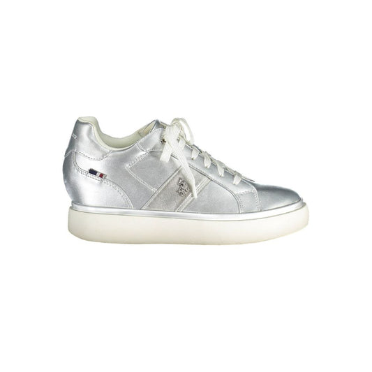 US POLO ASSN. Silver Polyester Women Sneaker