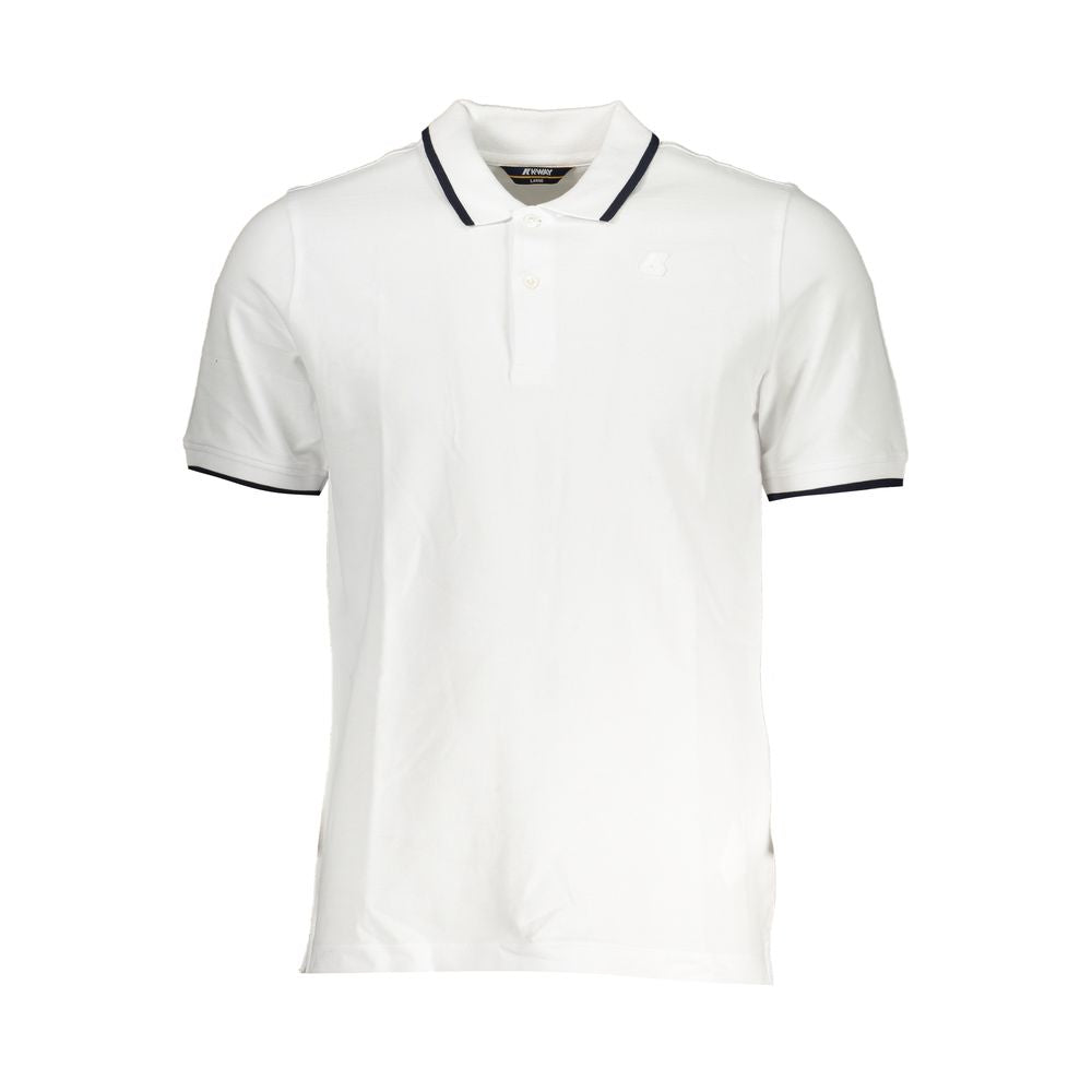 K-WAY Chic White Contrast Detail Polo Shirt