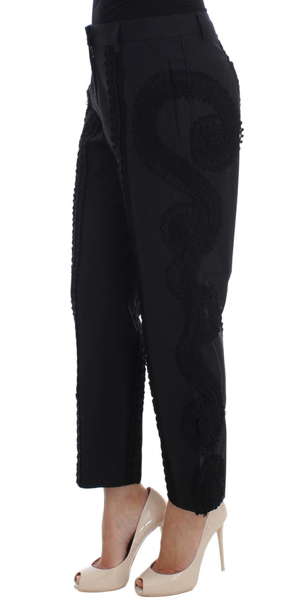 Dolce &amp; Gabbana Elegant Black Torero Capri Pants