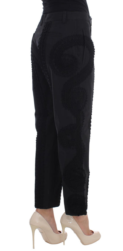 Dolce &amp; Gabbana Elegant Black Torero Capri Pants