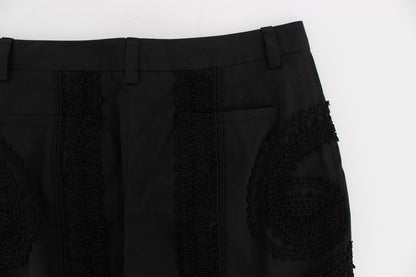 Dolce &amp; Gabbana Elegant Black Torero Capri Pants