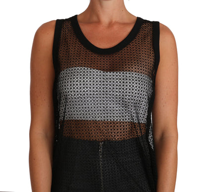 Dolce &amp; Gabbana Elegant Sleeveless Black Mesh Top